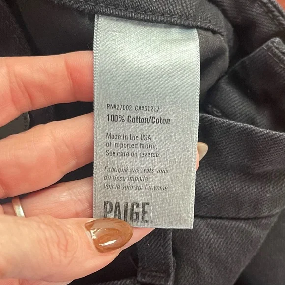 Paige Phillipa Suspender Jeans Anthropologie Black Boyfriend 24 Overalls Denim - Picture 8 of 9